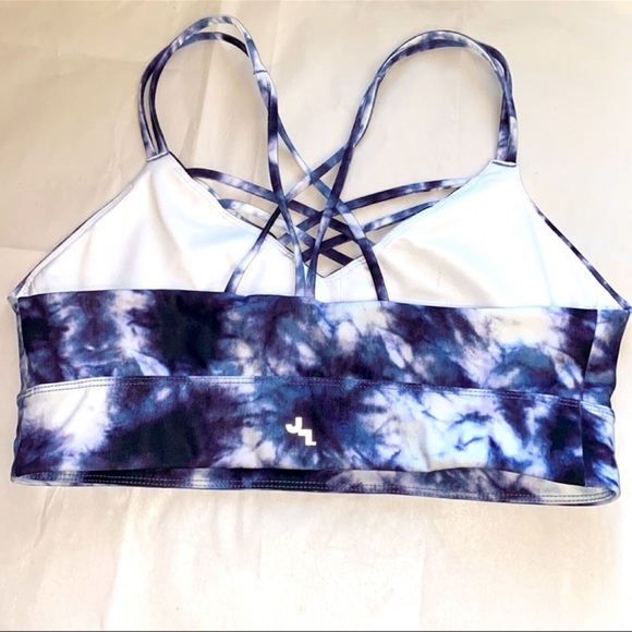 JOY LAB SPORT Black/purple/white sport bras size M - Picture 2 of 3
